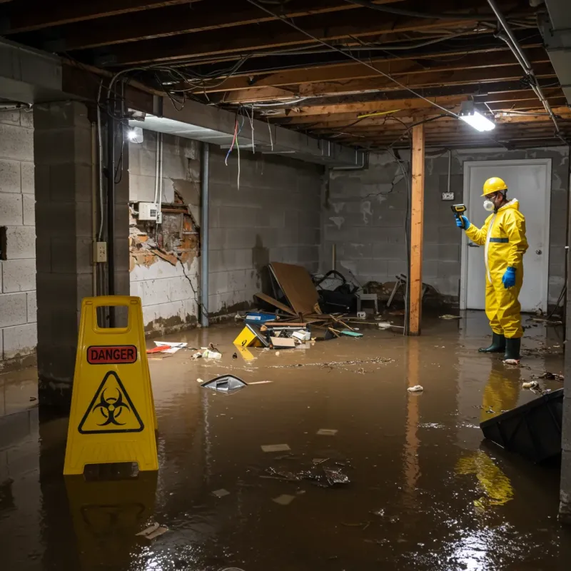 Flooded Basement Electrical Hazard in Blountsville, AL Property