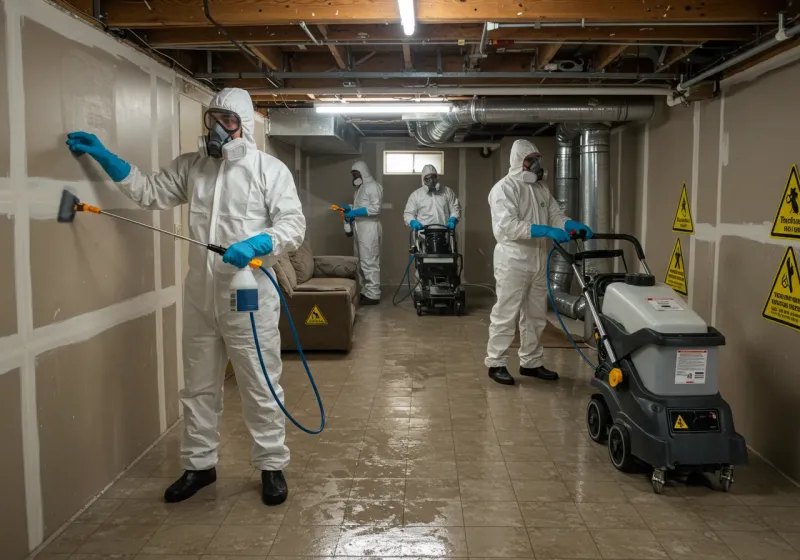 Basement Moisture Removal and Structural Drying process in Blountsville, AL